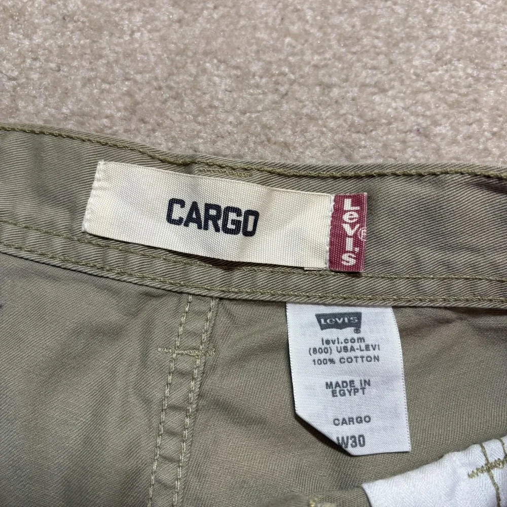 Levis Cargo Shorts Mens 30‎ Green Cotton Utility Pockets Casual Baggy Y2K Skater